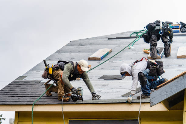 Professional Gutter Installation technician working in East Springfield, OH